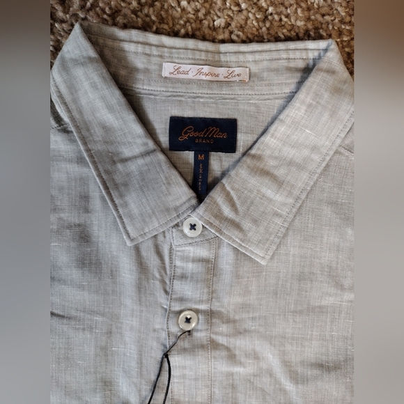 Good Man Brand White and Gray Button-Up Short Sleeve Shirts Duo NWT - Picture 10 of 10